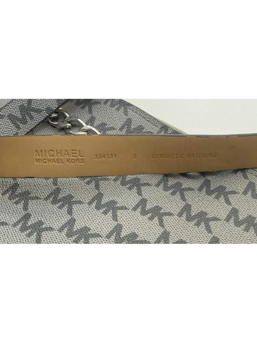 Michael Kors Gray MK Signature Chain-Handle